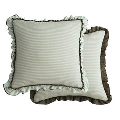 Cotton Sand-Washed Lotus Leaf Lace Sofa Pillow Cushion