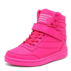 Breathable High Top Black and White Women's Sneakers