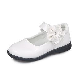 Kids' Purple Rhinestone Leather School Shoes for Girls