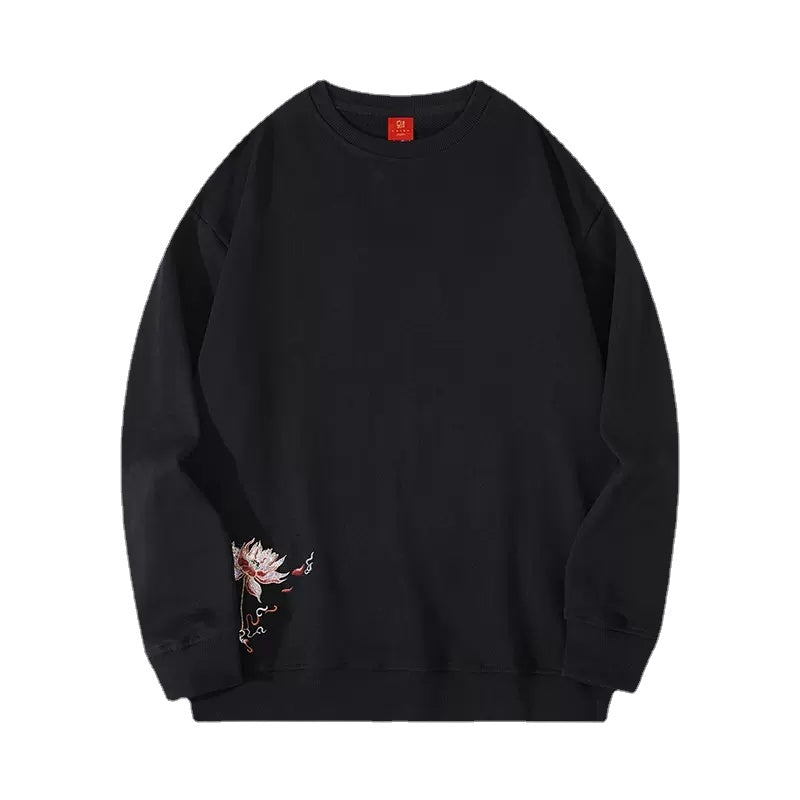 Vintage Embroidered Crewneck Sweatshirt Men’s Hoodie
