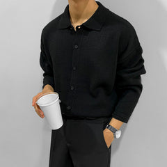 MYQ Men's Fall Knit Cardigan - Loose Polo Sweater