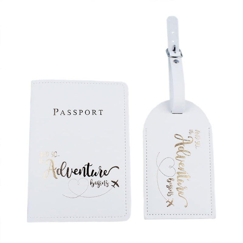 Belsmi Passport and Luggage Tags Set Travel Suitcase Tag (Style 1 - White)