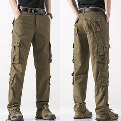 Khaki Military Cargo Pants for Men - Casual Tactical Wear