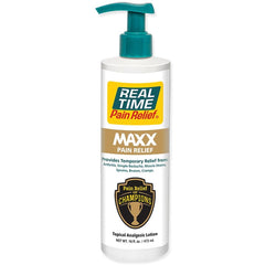 Real Time Pain Relief MAXX - 16oz Pump Bottle | 18 Natural Ingredients | Fast-Acting Relief for Muscle Pain Arthritis Backaches and More | Includes Menthol Arnica Peppermint Oil