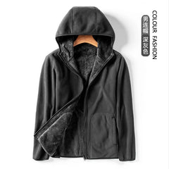 Reversible Fleece Hoodie for Men and Women, Warm