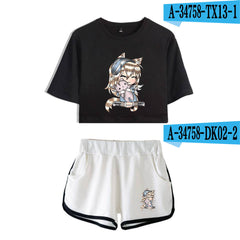 2D Custom Gacha Life Crop Top and Shorts Set