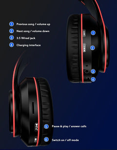Super Bass Wireless Bluetooth Headphones Foldable Stereo Earphones Headsets Mic