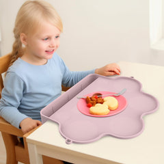 E1F1NN DOT Baby Silicone Placemats for Toddler Kids Durable Food Grade Silicone with Non-Slip Suction Sticky Table Mats for Restaurants Home Travel