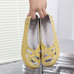 Fashionable Genuine Leather Slip-On Flats for Women