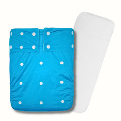 Kawaii Adult Cloth Diaper Large Adult Nappy with 1 Super Absorbent Diaper Insert Adjustable Reusable for Incontinence Leakproof Protective Underwear - Blue