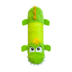 Petstages Stuffing-Free Big Squeak Gator Plush Dog Toy Medium