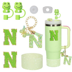 Liangang 8PCS Cup Accessories Set For Stanley 30oz 40ozIncluding BootSpill Proof Stopper2PCS Stanley Straw Cover and 2PCS Sticker Letter (Letter N)
