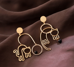 2020 Trendy Cat Pendant Earrings for Women in 925 Silver