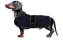 Morezi Dachshund Coats Dachshund Coat Coat for Dachshund Dog Winter Coat with Padded Fleece Lining Outdoor Dog Apparel with Adjustable Bands - Dark Blue - M
