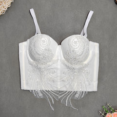 French Style Bra with Removable Straps and Embroidery