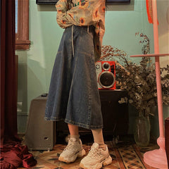 Vintage Loose Mid Length Skirt for Women