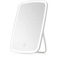 NEZZOE Rechargeable Makeup Mirror with Lights Portable Travel Lighted Vanity Mirror Dimmable Touch Screen Tabletop LED Make up Mirror