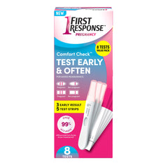 FIRST RESPONSE Comfort Check Pregnancy Test 8 Count Pink & White
