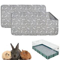 Oncpcare 2 Pack 47x24 Washable Guinea Pig Fleece Cage Liners Waterproof Guinea Pig Bedding for Cage Guinea Pig Cage Accessories Absorbent Pet Pee Pads for Rabbit Bunny Hamster Small Animals