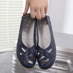 Fashionable Genuine Leather Slip-On Flats for Women
