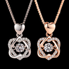 Rose Gold Heart Necklace for Women in 925 Silver