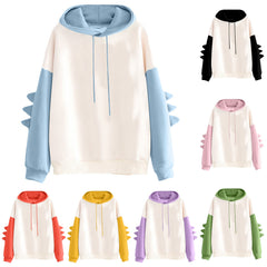 Dinosaur Cartoon Hoodie for Women - Winter Casual Wear