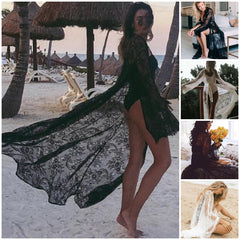 Women's Long Lace Beach Cover-Up for Swimwear