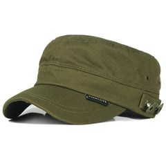 Wimdream Mens Military Style Caps Cotton Cadet Army Style Sun Hats Green