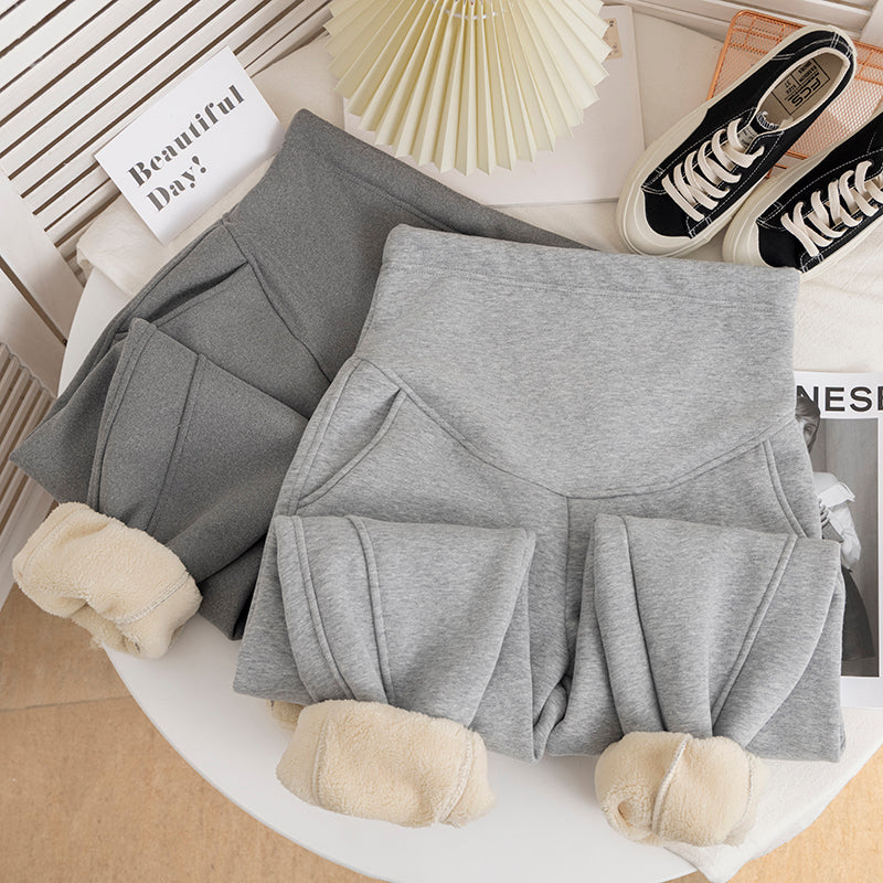 Warm Plus Velvet Cotton Maternity Sports Pants