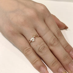 Japanese Luxury 925 Silver Rose Gold Shell Ring
