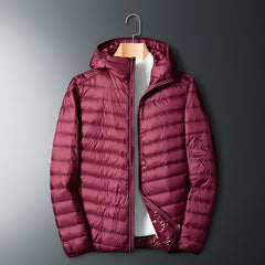 Lightweight Hooded Down Jacket for Men (Short Style)