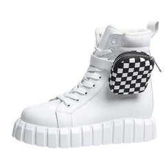 Punk Ankle Boots with Belt Buckle and Chunky Heel