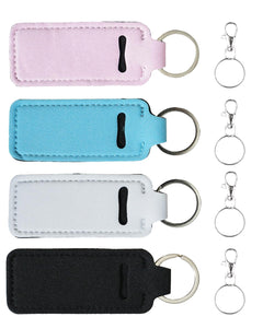 Belolvar Chapsticks Holder Keychain for Lipstick Lip Balm Lip Gloss Holder Stocking Stuffers for Women (Bright 4pcs)