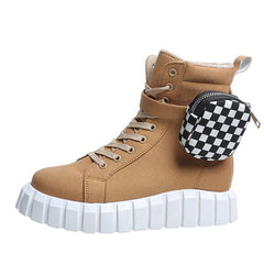 Punk Ankle Boots with Belt Buckle and Chunky Heel