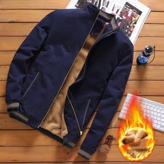 Korean Style Men's Fleece Lined Pilot Jacket