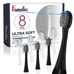 Toothbrush Heads for Waterpik Sonic Fusion 2.0 Replacement Heads Fit for SF-01 SF-02 Electric Toothbrush Waterpik Replacement Heads for Waterpik Sonic-Fusion Brush Heads (Black&White)
