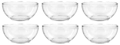 Clear Glass Bowls 6 in. for Kitchen Prep Dessert Dips Soups Salads Cereal and Candy Dishes or Nut Bowls (6)
