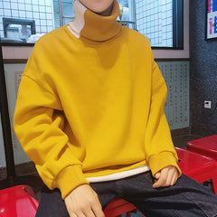 Fleece Lined High Collar Hoodie for Men
