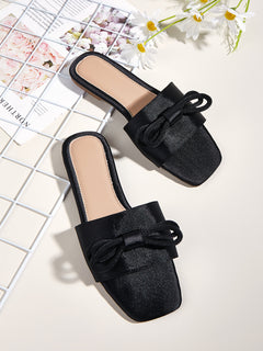 2023 Women's Casual Flat Open-Toe Bow Mules Sandals