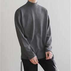 Men's Loose Velvet Turtleneck Sweater for All Seasons