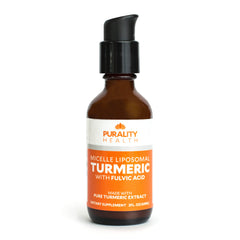 PURALITY HEALTH Liquid Turmeric Supplement Fulvic Acid Support Joint Health Liposomal Enhanced Absorption Vegan Month Supply