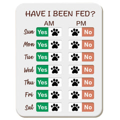 Dog Feeding Reminder Dog Fed Sign Tracker -Daily Am/Pm Chart Slider Sign for Pet Feeding and Pill Reminder Easy to Use On Fridge Or Wall with Adhesive and MagnetPet Supplies