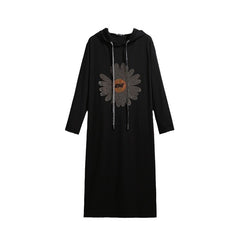 2020 Plus Size Women's Long Sleeve Hoodie Dress