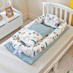 Foldable Portable Crib with Bionic Infant Mattress