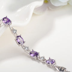 S925 Silver Jewelry with Stylish Amethyst Bracelet