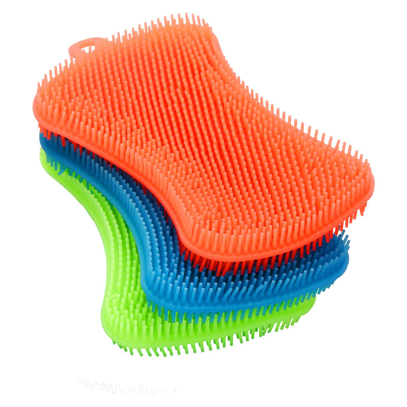 3PCS OstWony Silicone Dish Sponges Super Food-Grade Silicone Sponges Kitchen Sponge Multi-Purpose and Efficient Sponge Kitchen Gadgets Especial Delicate Kitchen Sponge Brush