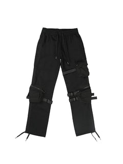 3D Cut Straight Overalls with Straps and Floating Rope