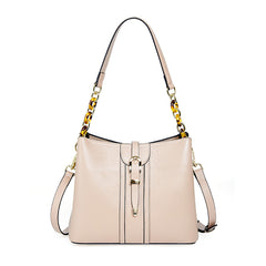 Large Capacity Leather Bucket Handbag