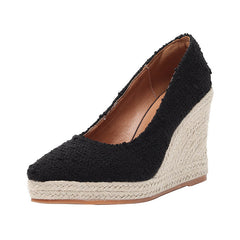 Retro Women's Wedge Heel Pumps for Spring Summer