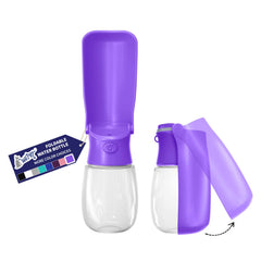 WePet Foldable Portable Dog Water Bottle Puppy Water Dispenser with Drinking Feeder 12 OZ High-Temperature Resistant Leak Proof for Pets Outdoor Walking Hiking Travel Food Grade Plastic BPA Free